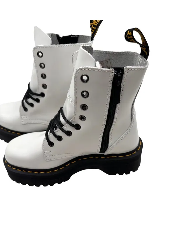 Dr. Martens Women Size 9 Jadon Lace-Up White Chunky Sole Platform Boots Combat - Image 5