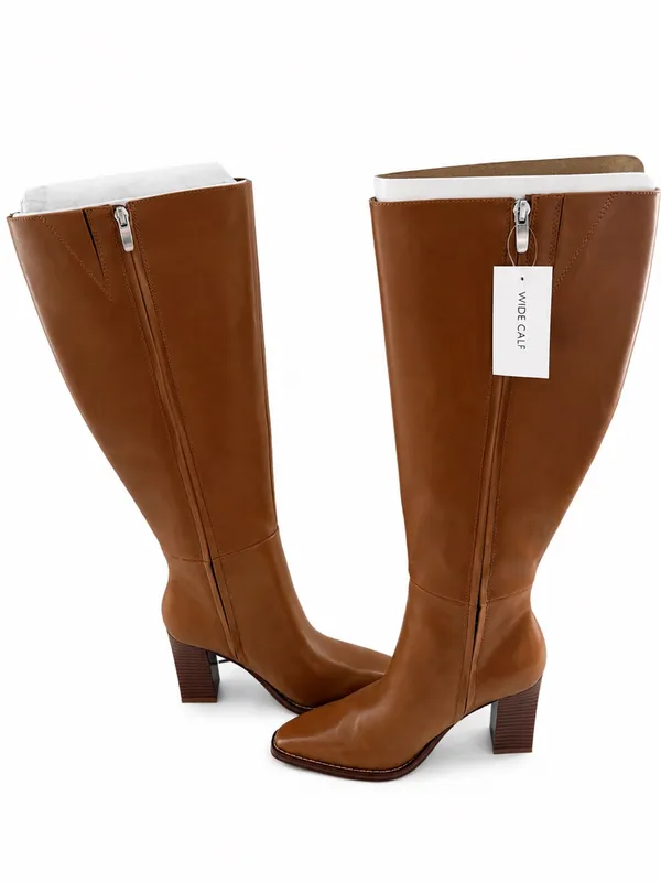 Nine west zazz knee high boots dark natural tan size 6 Wide calf - Image 2