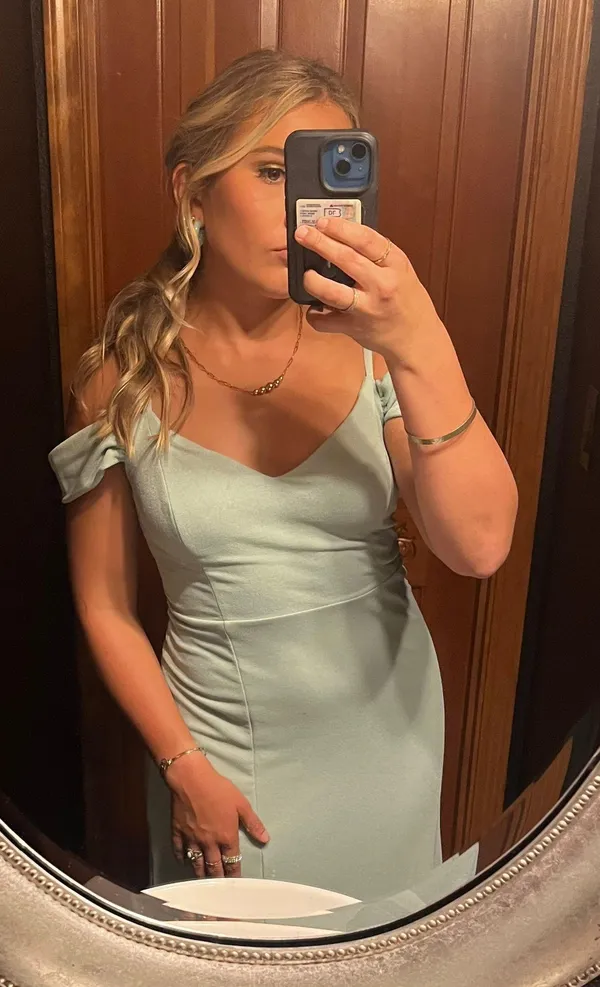 Bridesmaid Dress Worn ONCE Green - Image 4