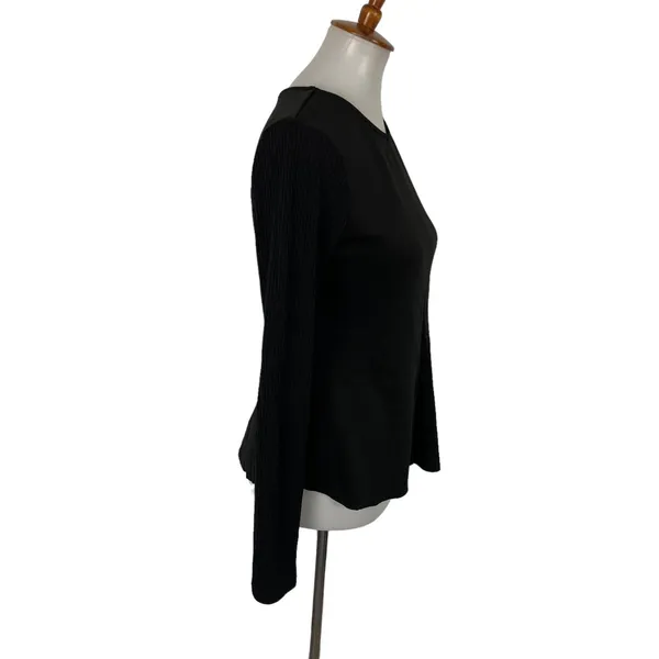 Urban Outfitters Silence Noise Womens Peplum Top Medium Black Long Sleeve Zip - Image 2