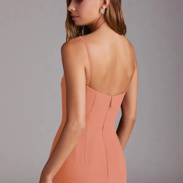 AZAZIE Off-Shoulder Coral Evening Gown with Thigh Slit - Image 4