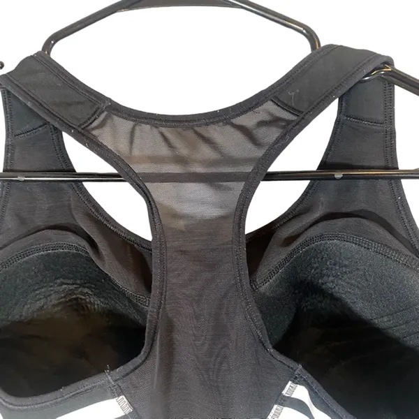 Adidas Black Side Cut Out Racerback Mesh Athletic Gym Sports Bra Women Sz M - Image 7