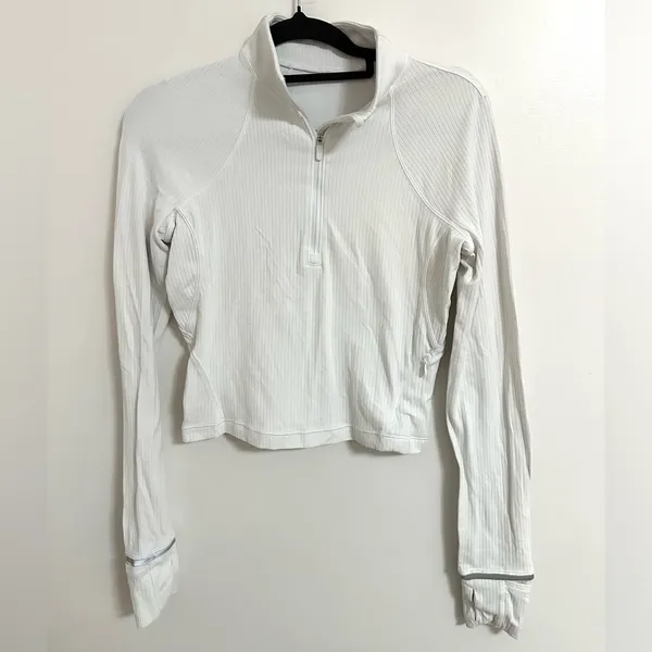 Lululemon Its Rulu Run Ribbed Cropped Half Zip 4 - Image 4