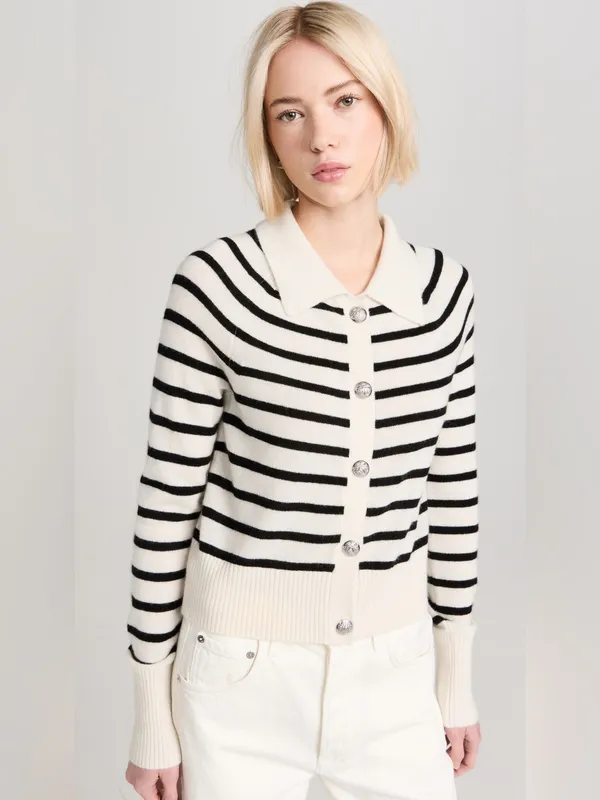 Veronica Beard Cheshire Cashmere Striped Cardigan Size S - Image 11