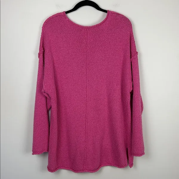 Aerie Voop Sweater Oversized Pink Women’s Size Large Cotton Relaxed Beachy - Image 8
