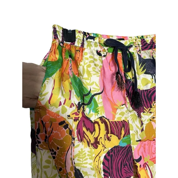 J Crew Pants Size 2 Drapey Wide Leg Ratti Safari‎ Printed Soft Tropical #QR6-5 - Image 3