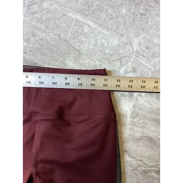 Vuori Rise The Shine Leggings Womens XS Burgundy Grey Colorblock High Rise Pant - Image 4