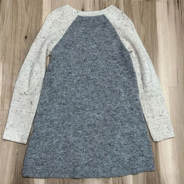 M&S Marks and Spencer Tan Grey Knit Wool Blend Tunic Sweater Women’s 6 - Image 2