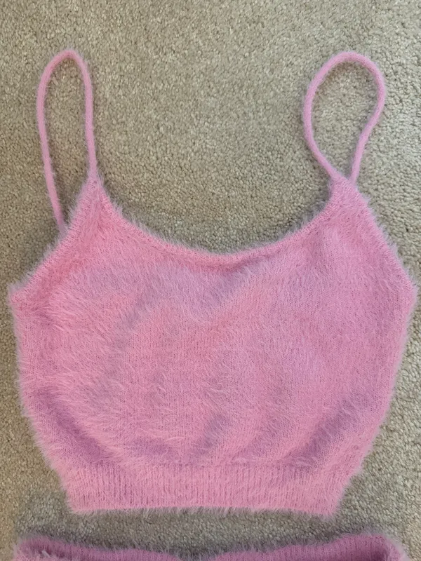 Meshki Fuzzy Pink Pajama Set - Image 2