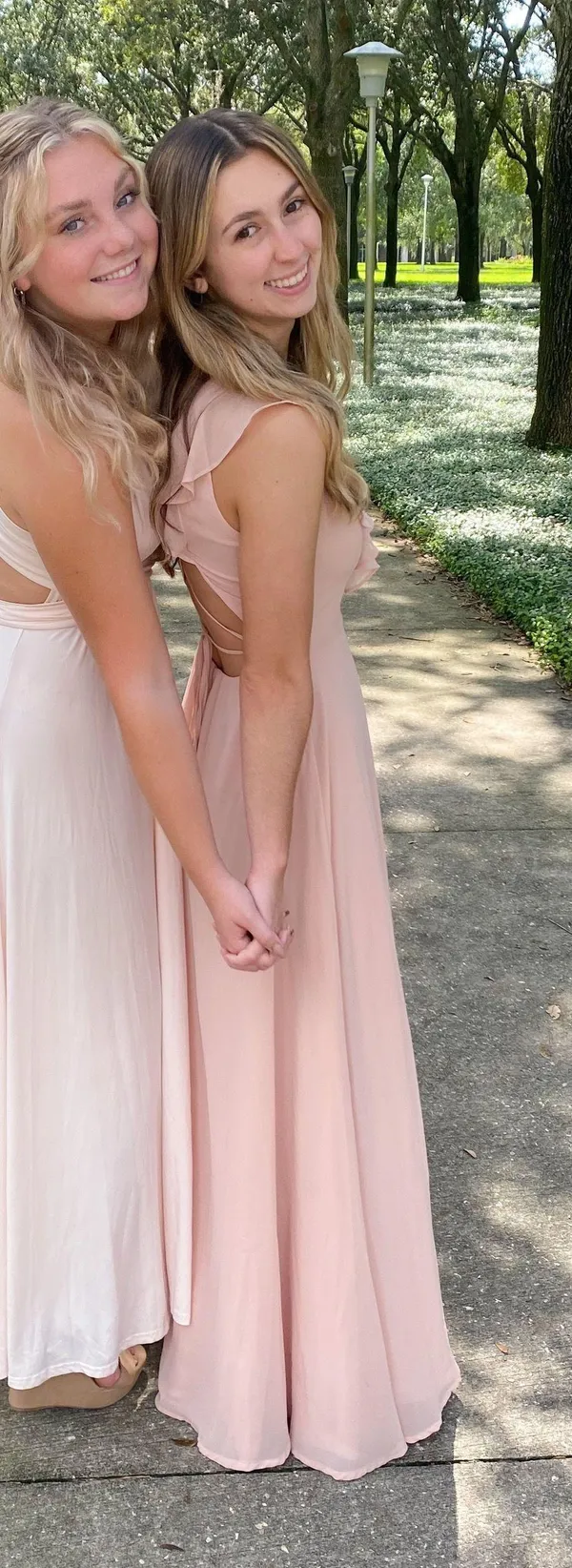 Lulus feel the rush blush ruffled lace up backless maxi dress - Image 2