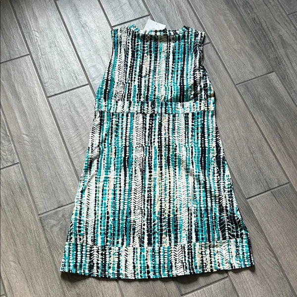 Calvin Klein Jeans Striped Midi Dress - Black, Green, White - Image 6