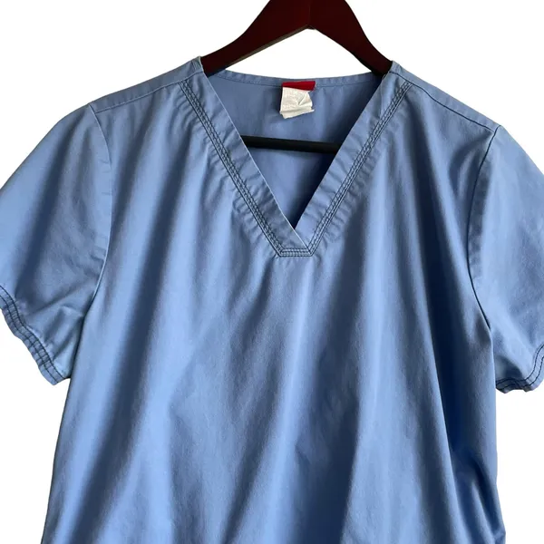 Dickies Women Scrub‎ Top S Blue Short Sleeve Medical Uniform Nurse Office Dental - Image 9