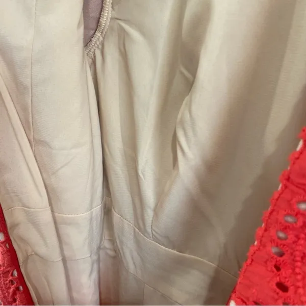 Jarlo NWT Anika Orange Eyelet Cocktail Dress Puff Sleeve Ruffle‎ Hem Sz 0 - Image 6