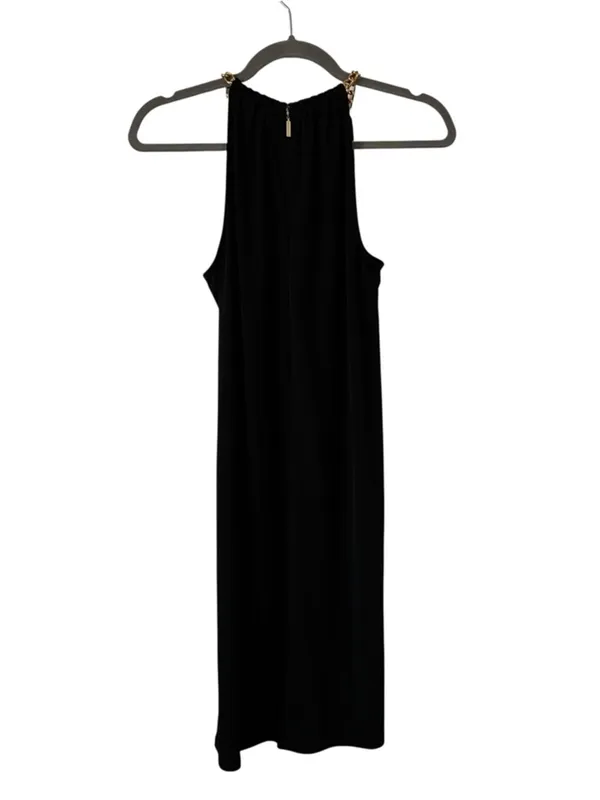 MICHAEL Michael Kors Chain Halter Dress Black Cocktail Evening Sleeveless S - Image 4