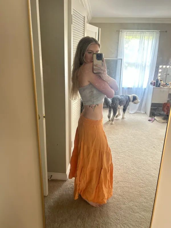 Soft Surroundings Bright orange maxi skirt - Image 2
