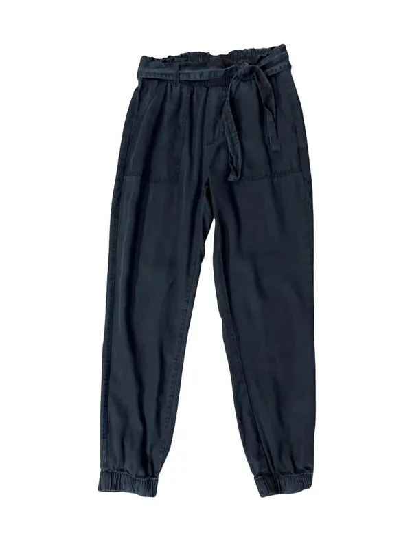 Abercrombie & Fitch Women’s S Navy Paperbag Jogger Pants Used Blue Lyocell - Image 3