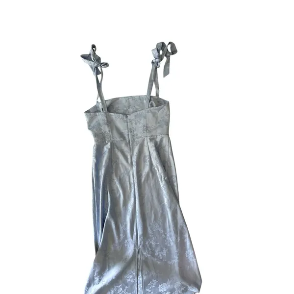 Park & Fifth NWT Dalton Dress XL Light Blue Floral Jacquard Tie Strap Midi - Image 4