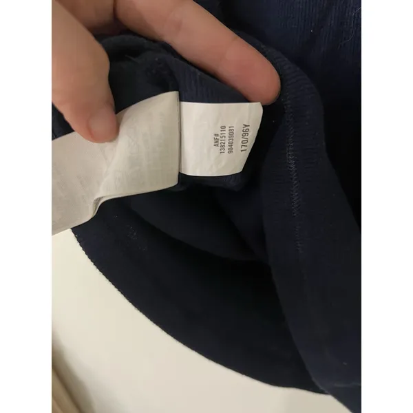 Abercrombie And Fitch Cotton Ribbed Tank Top Bow Embroidered Velvet Navy Blue L - Image 4