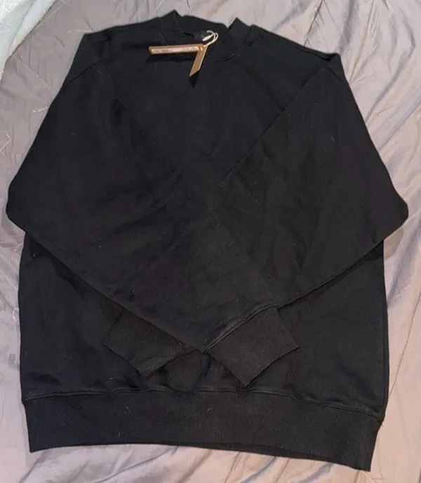 Boyfriend Fleece Crew Neck Pullover 'Onyx' - Image 2