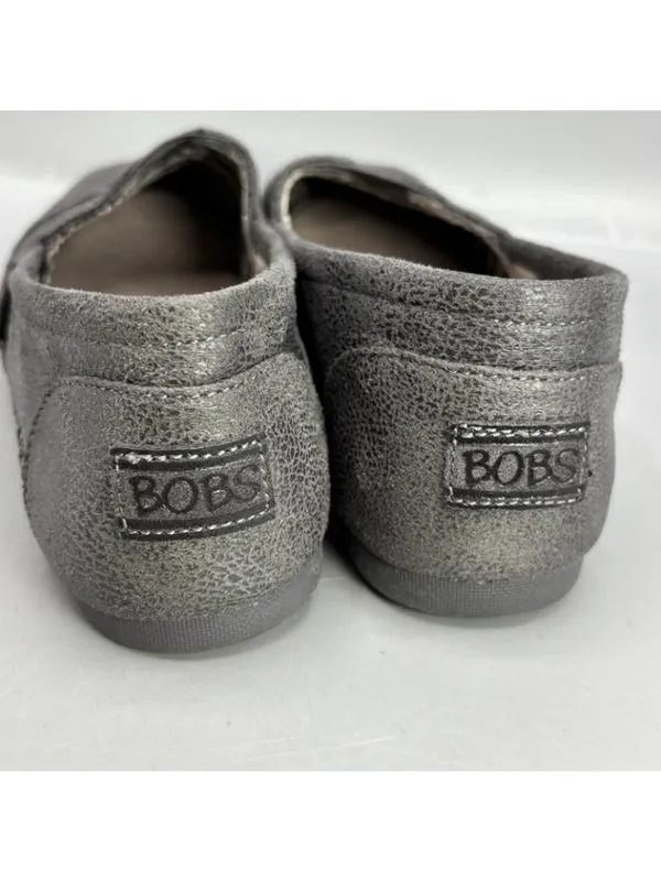 Skechers Bobs Rain Dance Flats Shoes Women 7 Gray Faux Leather Walking Slip On - Image 4