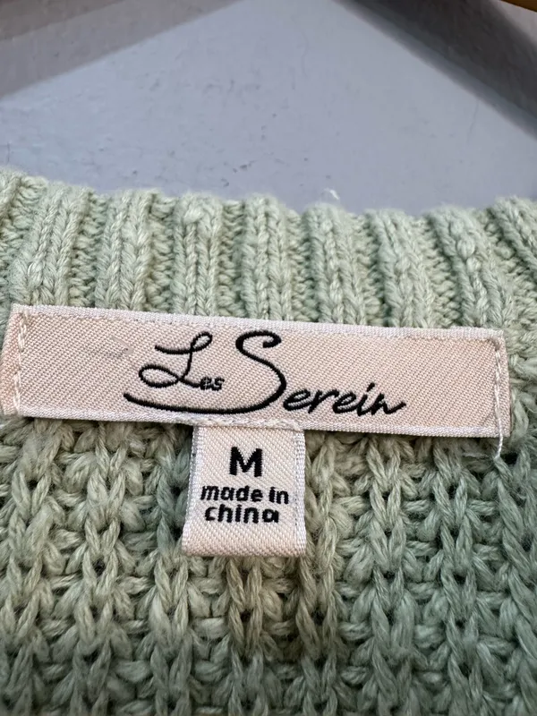 Green Les Serein Cotton Knit Sleeveless Sweater Size M EUC - Image 5