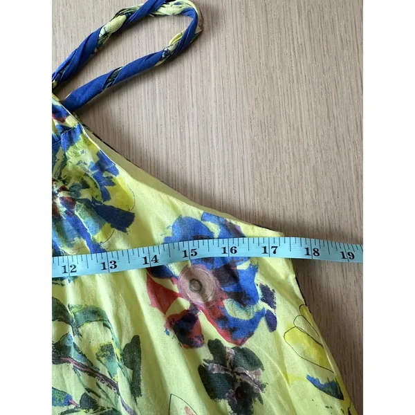 Anthropologie x Vanessa Virginia Flowy Dress Sz 0 Floral Sundress Yellow 2016 - Image 5