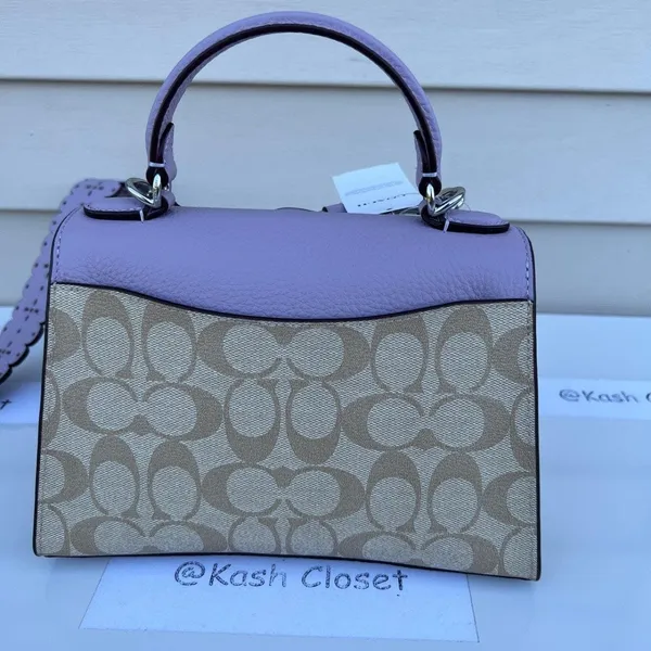Coach Light Khaki Soft Lilac Top Handle Satchel - Image 5