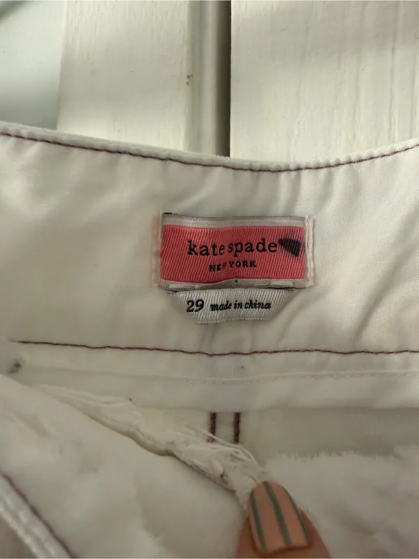 kate spade Cream Wide-Leg Cargo Pants - Image 3