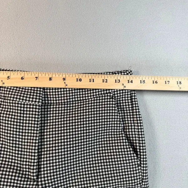 Zara Women Black White Gingham Check Slim Fit Ankle Pants Size Small S 26 - Image 6