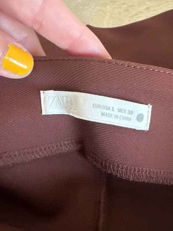 Zara Off the Shoulder Brown Structured Top - Image 2