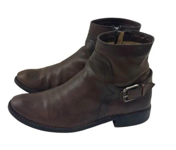 Frye Shirley Booties Women’s Size 6.5 Brown Leather Ankle Zip Distressed Cowgirl - Image 9