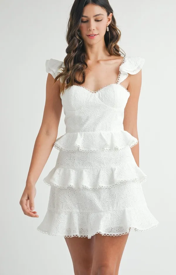 Mable Eyelet White Dress - Image 3