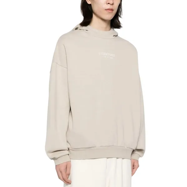 Fear of God Essential Logo-print Hoodie in Neutral size Large - Image 4
