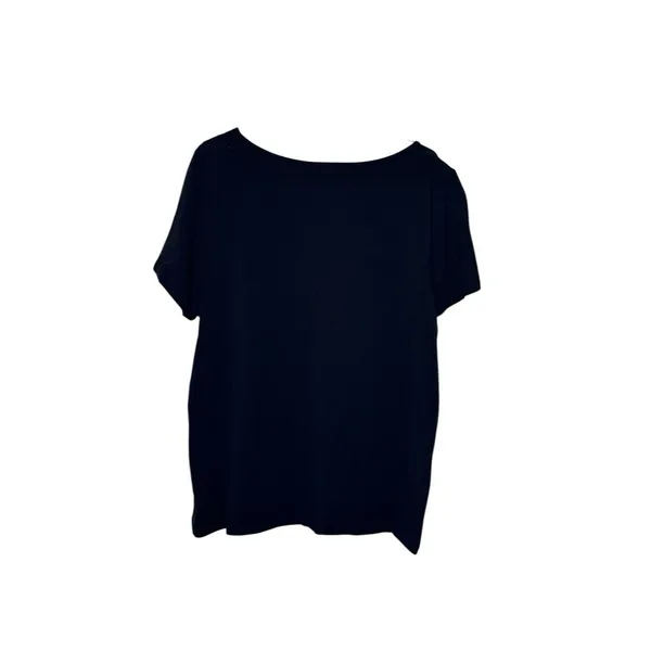 TanJay Women's Top‎ Embroidered Eyelet Crew Neck Short Sleeve Black Medium NWT - Image 8