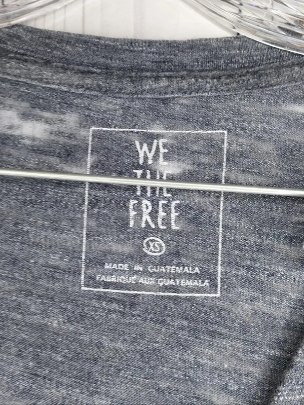 We The Free Free People Heather Gray V-Neck Short Sleeve Everyday Burnout Tee - Image 4