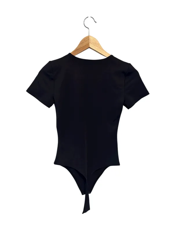 Aritzia Babaton Contour women’s Black Crewneck Short Sleeve Bodysuit Sz S - Image 3