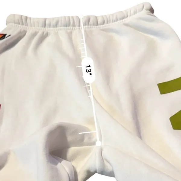 Aviator Nation Sweatpants Women S White‎ Rainbow Logo Graphic Joggers USA Made - Image 8