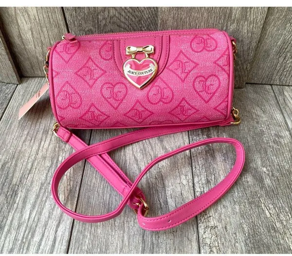 Juicy Couture | Pink Heart Logo Crossbody Bag & Card Holder Set - Image 2