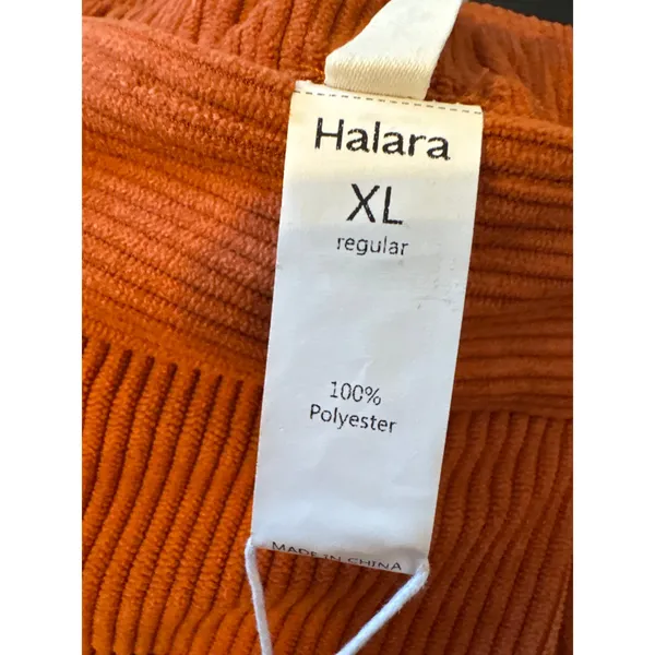 Halara Women's High Rise Button Corduroy Casual Pants Light Brown XL NWT - Image 5