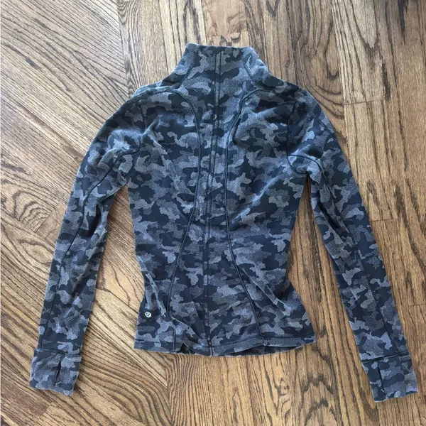 Lululemon Run Briskly 1/2 Zip jacket Heritage Camo Jacquard Black Lunar Rock 4 S - Image 5