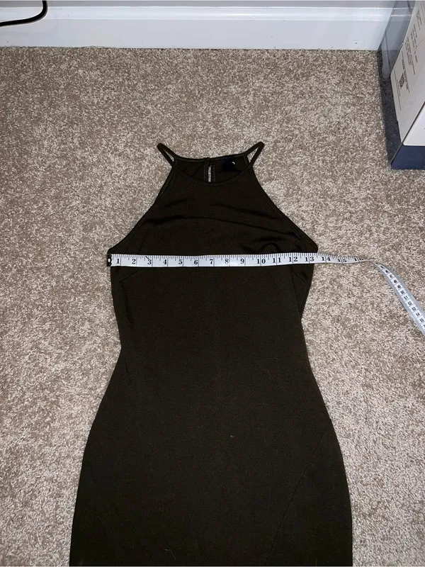Windsor Olive Green Halter Bodycon Dress - Women - Image 3