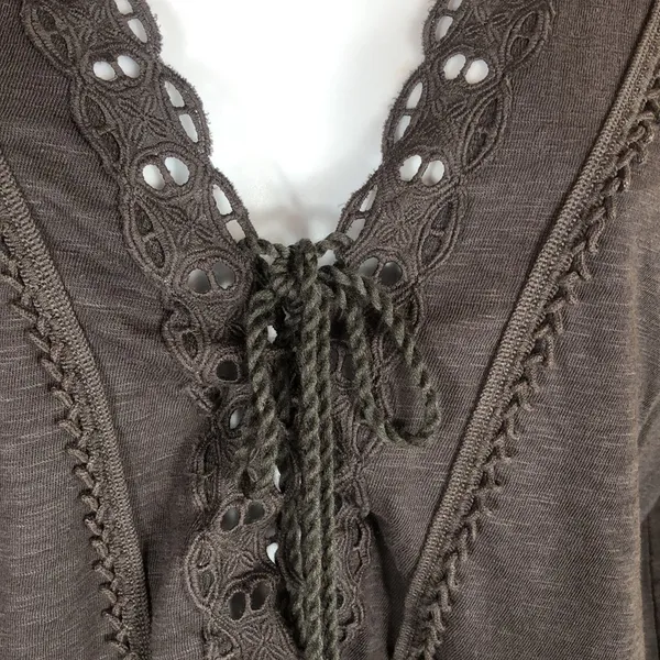 American Eagle Long-sleeve Lace front tie shirt - Image 2