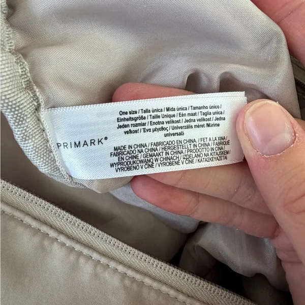 Primark Beige Nylon Duffel Bag with Dual Zipper Pockets - Image 7