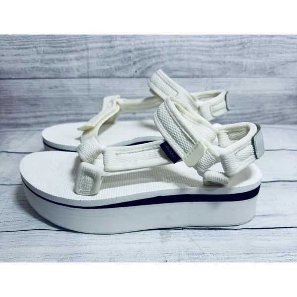 TEVA UNIVERSAL Mesh Brigth WHITE PLATFORM SANDALS SIZE USA  7 - Image 3