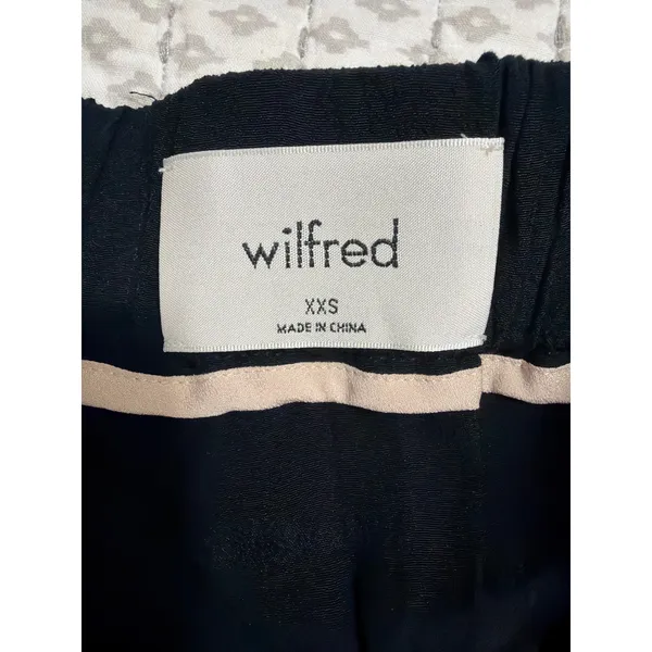 Wilfred Aritzia Black Wide Leg Cropped Pants Elastic Waist Pockets XXS EUC‎ - Image 3