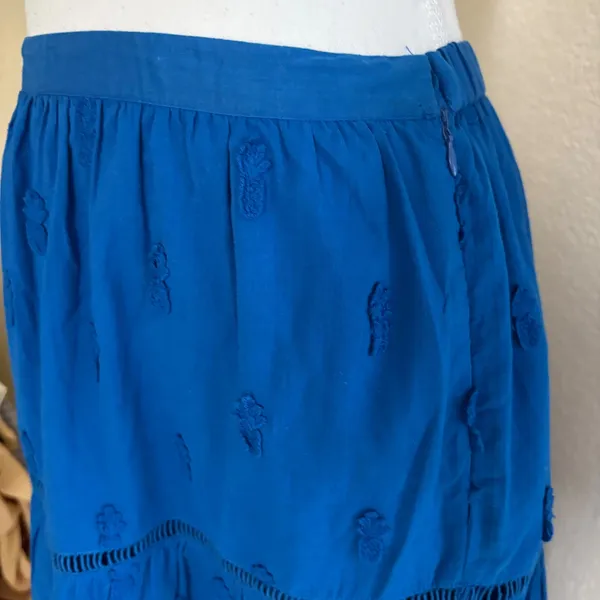 Farm Rio Blue 3D Pineapple Midi‎ Skirt Size Small Embroidered - Image 3