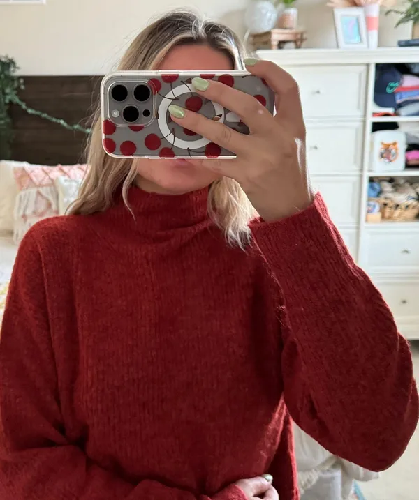 EXPRESS Reddish/orange Mock Neck Sweater  - Image 3