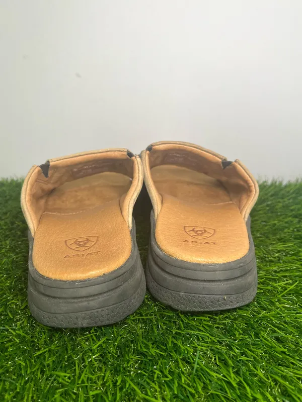 Ariat Women’s Leather Suede Slide Sandals Size 6B Brown Comfort Mule Western - Image 4