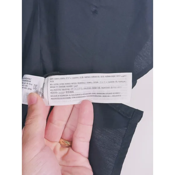 Abercrombie & Fitch Poplin Flutter Sleeve Top Small Black Preppy Quiet Luxury - Image 11