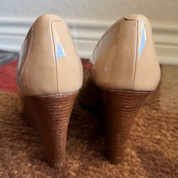 Tory Burch Burnt Almond Jade 85MM Peep Toe Wedge - Image 8